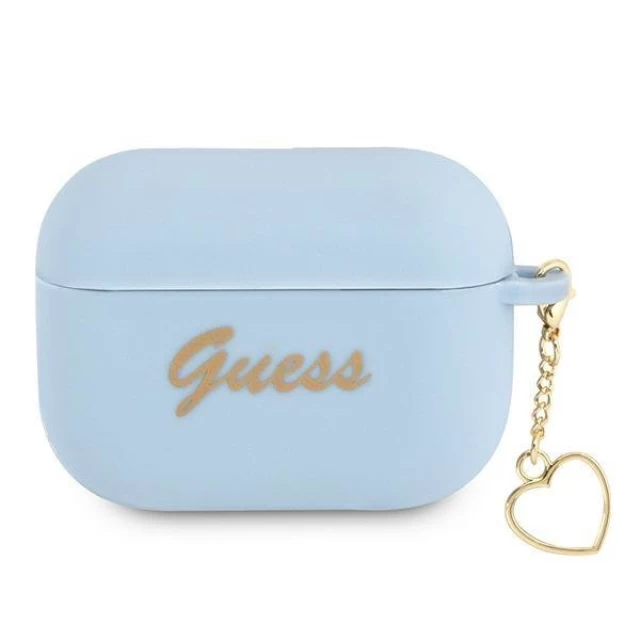 Чехол Guess Silicone Charm Collection для AirPods Pro Blue (GUAPLSCHSB)