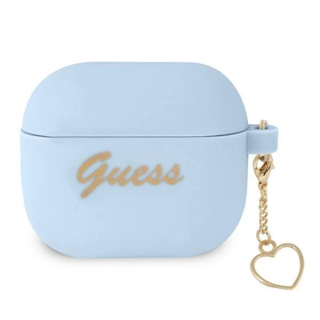 Чехол Guess Silicone Charm Collection для AirPods 3 Blue (GUA3LSCHSB)