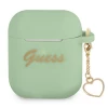 Чохол для навушників Guess Silicone Charm Heart Collection для AirPods Green (GUA2LSCHSN)