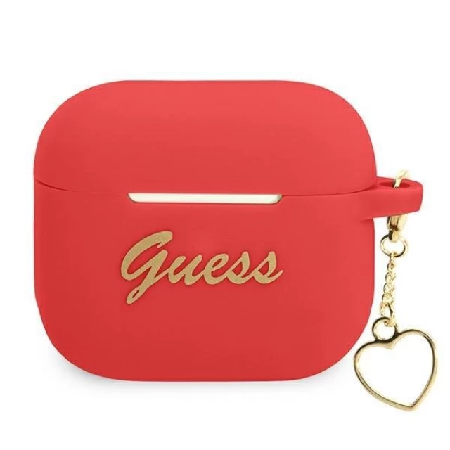 Чохол для навушників Guess Silicone Charm Heart Collection для AirPods 3 Red (GUA3LSCHSR)