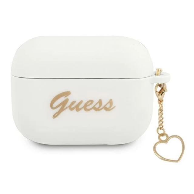 Чохол Guess Silicone Charm Collection для AirPods Pro White (GUAPLSCHSH)