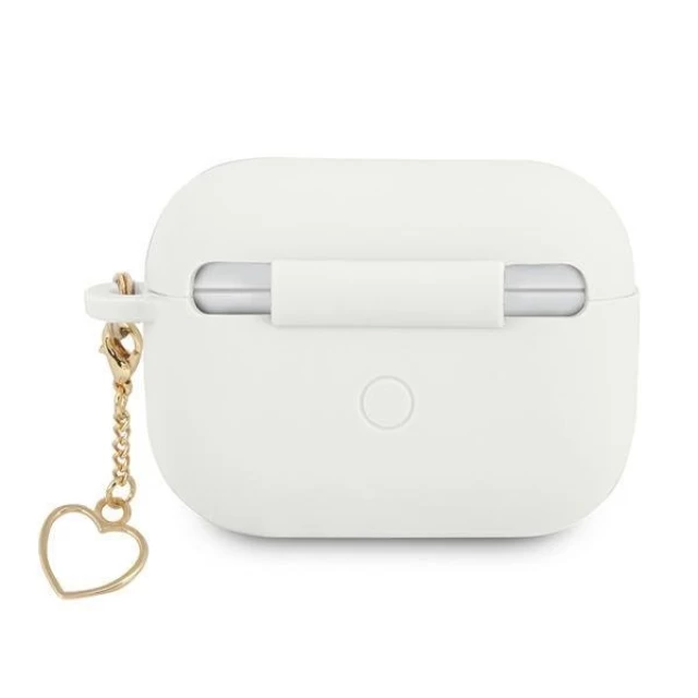 Чехол Guess Silicone Charm Collection для AirPods Pro White (GUAPLSCHSH)