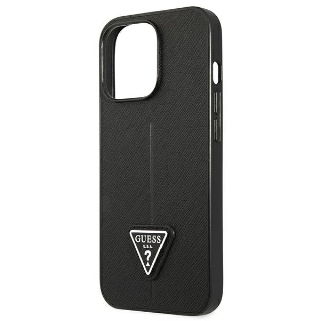 Чохол Guess Saffiano Triangle Logo для iPhone 13 Pro Max Black (GUHCP13XPSATLK)