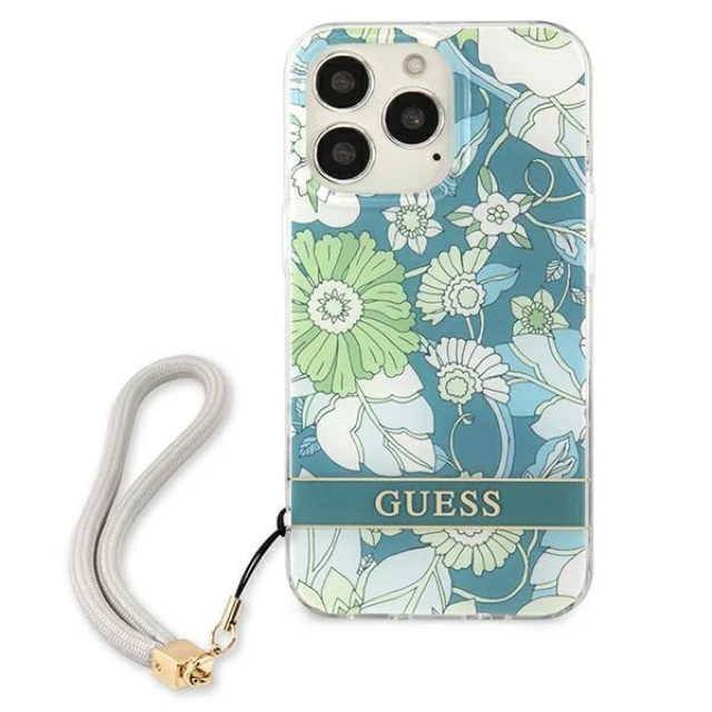 Чохол Guess Flower Strap для iPhone 13 Pro Green (GUHCP13LHFLSN)