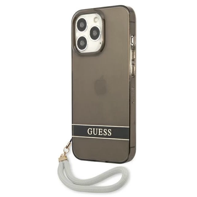 Чохол Guess Translucent Strap для iPhone 13 Pro Black (GUHCP13LHTSGSK)