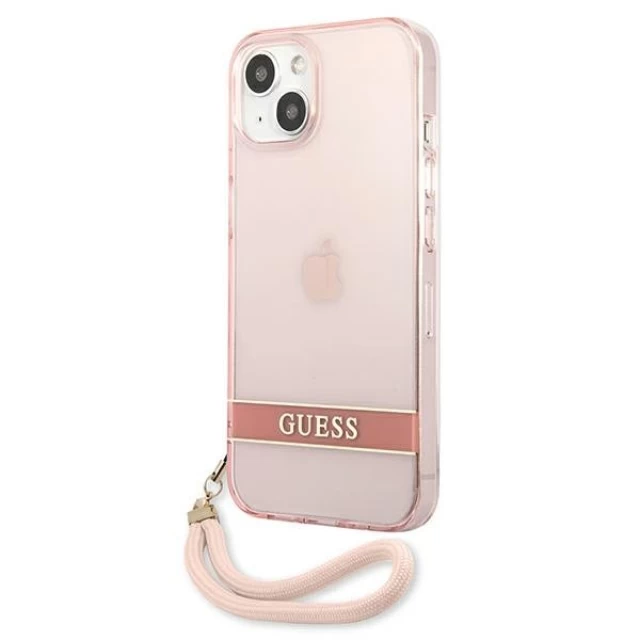 Чехол Guess Translucent Strap для iPhone 13 mini Pink (GUHCP13SHTSGSP)