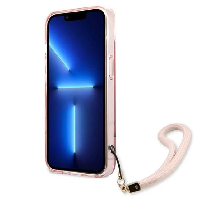 Чехол Guess Translucent Strap для iPhone 13 Pink (GUHCP13MHTSGSP)