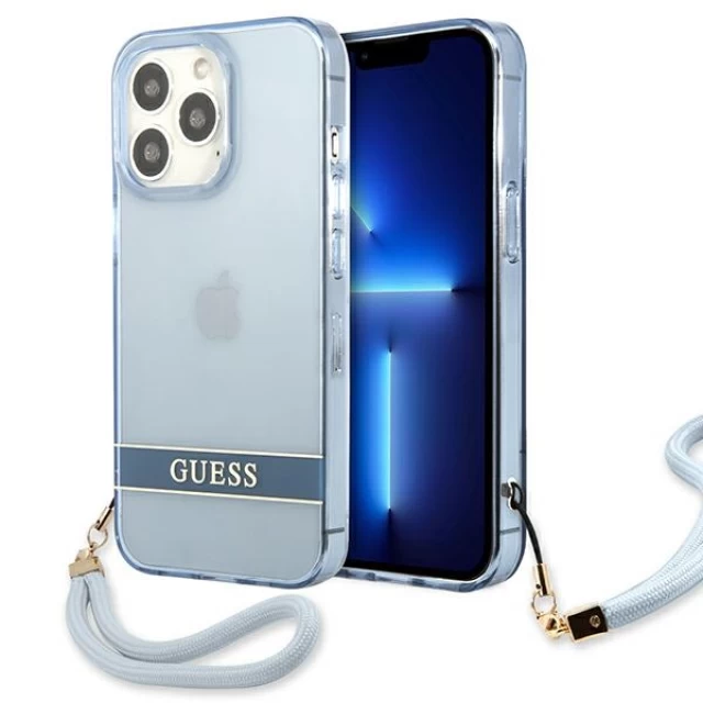 Чохол Guess Translucent Stap для iPhone 13 Pro Blue (GUHCP13LHTSGSB)