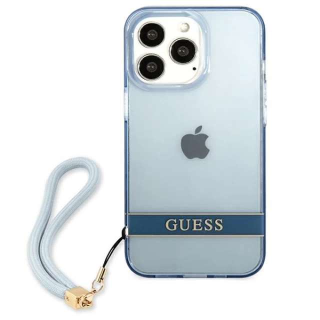 Чехол Guess Translucent Stap для iPhone 13 Pro Blue (GUHCP13LHTSGSB)