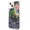 Чехол Guess Flower Liquid Glitter для iPhone 13 mini Blue (GUHCP13SLFLSB)