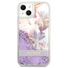 Чохол Guess Flower Liquid Glitter для iPhone 13 mini Purple (GUHCP13SLFLSU)