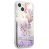 Чохол Guess Flower Liquid Glitter для iPhone 13 Purple (GUHCP13MLFLSU)