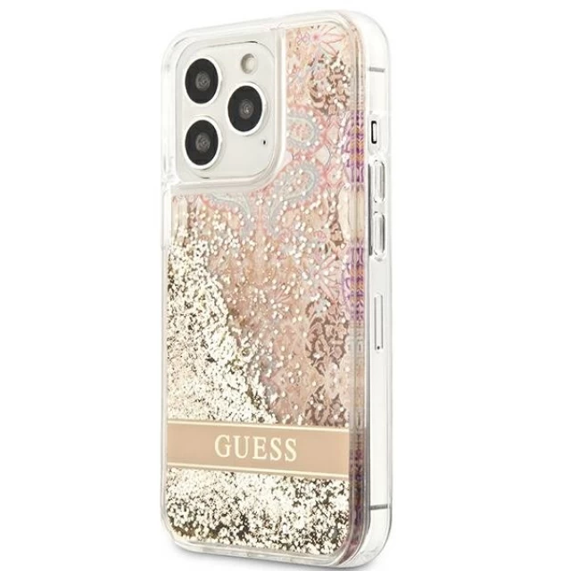 Чохол Guess Paisley Liquid Glitter для iPhone 13 Pro Max Gold (GUHCP13XLFLSD)
