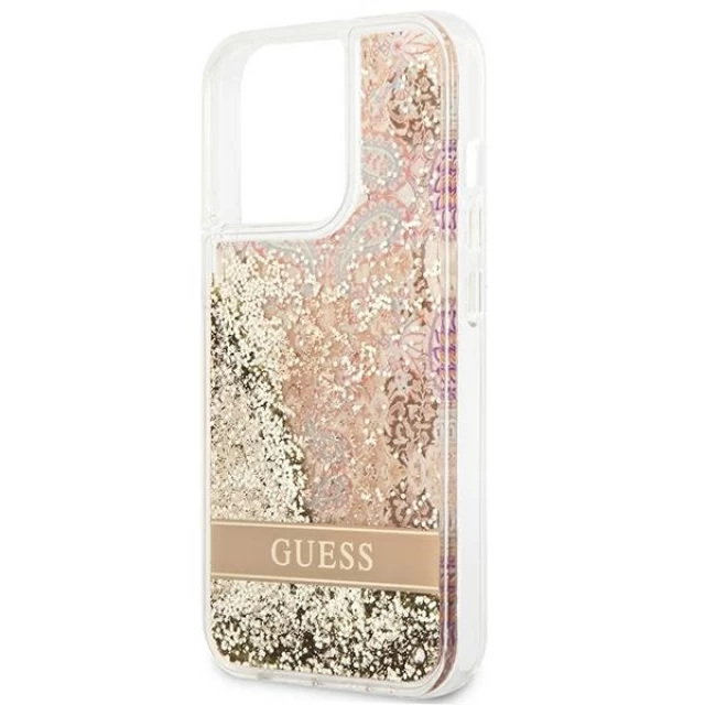Чохол Guess Paisley Liquid Glitter для iPhone 13 Pro Max Gold (GUHCP13XLFLSD)