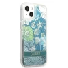 Чохол Guess Flower Liquid Glitter для iPhone 13 mini Green (GUHCP13SLFLSN)