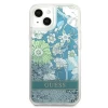 Чехол Guess Flower Liquid Glitter для iPhone 13 Green (GUHCP13MLFLSN)