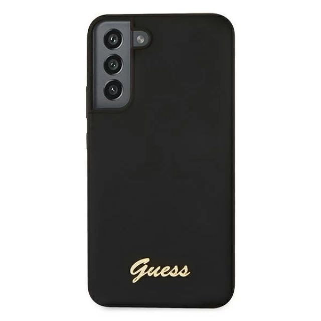 Чохол Guess Silicone Script Metal Logo для Samsung Galaxy S22 Plus Black (GUHCS22MLSLMGBK)