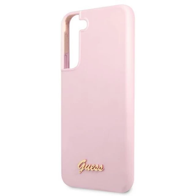 Чохол Guess Silicone Script Metal Logo для Samsung Galaxy S22 Lavender (GUHCS22SLSLMGLA)