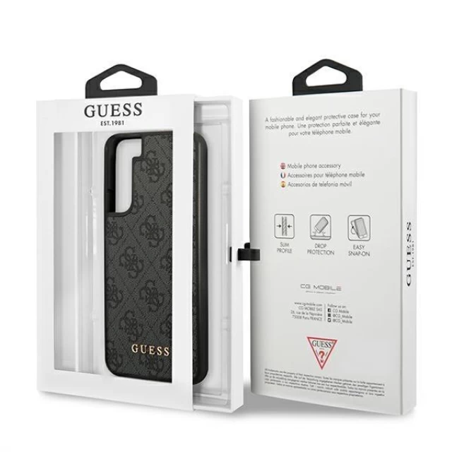 Чехол Guess 4G Metal Gold Logo для Samsung Galaxy S22 Grey (GUHCS22SG4GFGR)