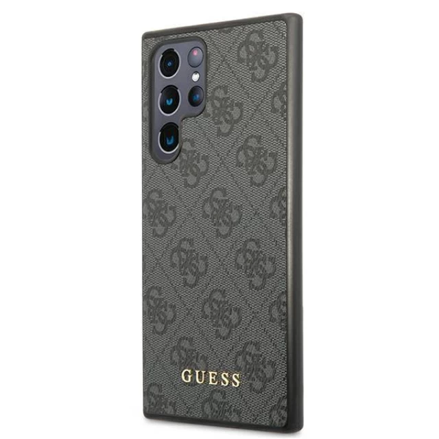 Чехол Guess 4G Metal Gold Logo для Samsung Galaxy S22 Ultra Grey (GUHCS22LG4GFGR)