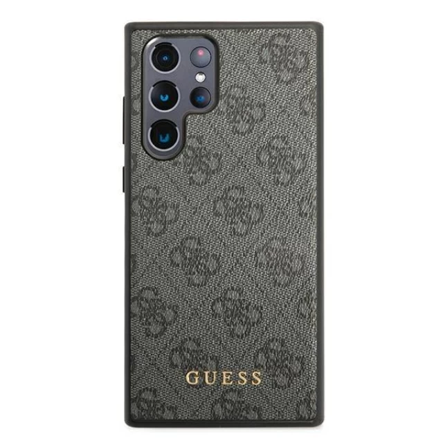 Чехол Guess 4G Metal Gold Logo для Samsung Galaxy S22 Ultra Grey (GUHCS22LG4GFGR)