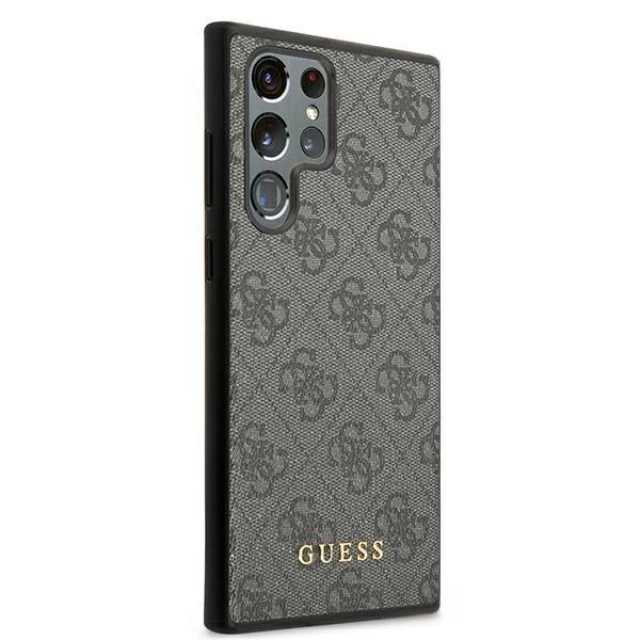 Чехол Guess 4G Metal Gold Logo для Samsung Galaxy S22 Ultra Grey (GUHCS22LG4GFGR)