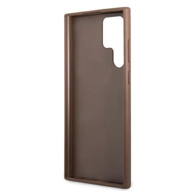 Чехол Guess 4G Metal Gold Logo для Samsung Galaxy S22 Ultra Brown (GUHCS22LG4GFBR)