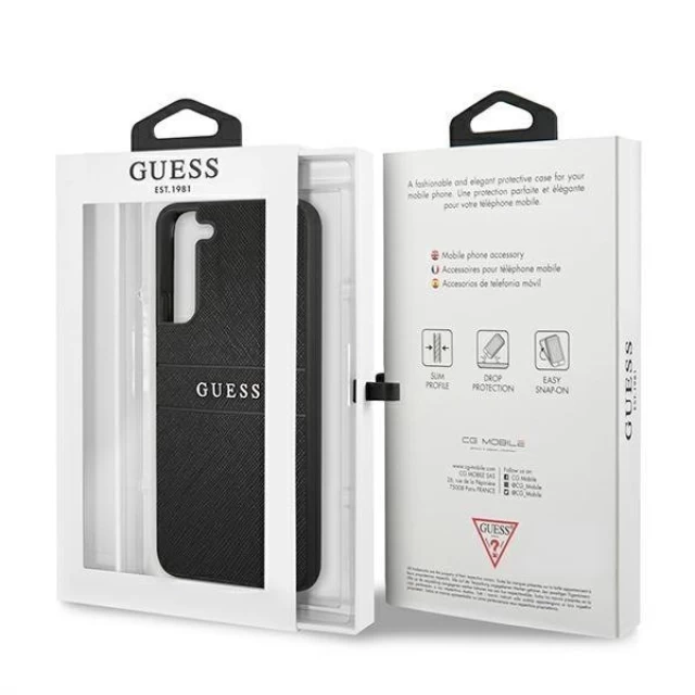 Чехол Guess Saffiano Stripe для Samsung Galaxy S22 Plus Black (GUHCS22MPSASBBK)