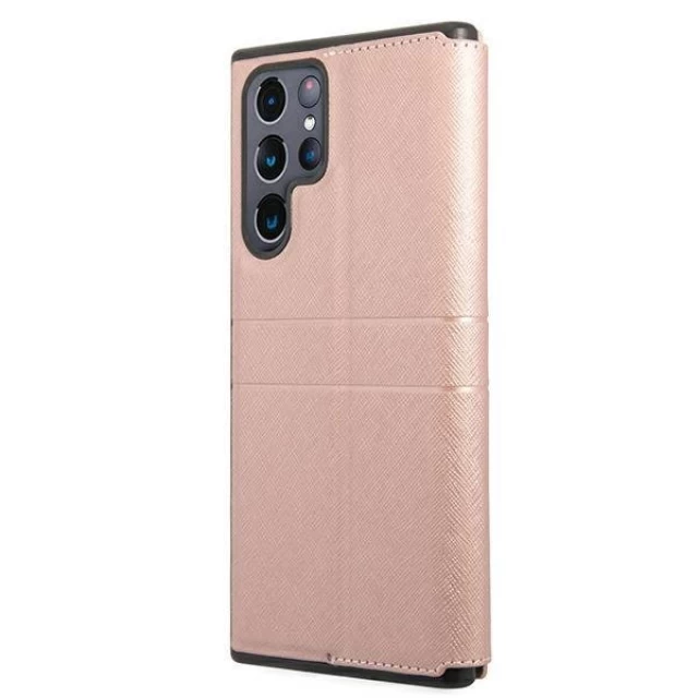 Чехол Guess Saffiano Stripe для Samsung Galaxy S22 Ultra Pink (GUBKS22LPSASBPI)