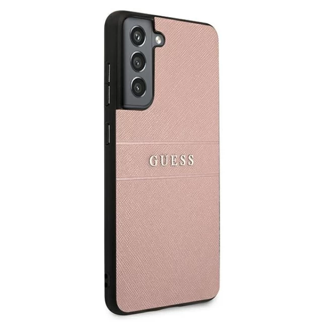 Чехол Guess Saffiano Stripe для Samsung Galaxy S21 FE G990 Pink (GUHCS21FPSASBPI)