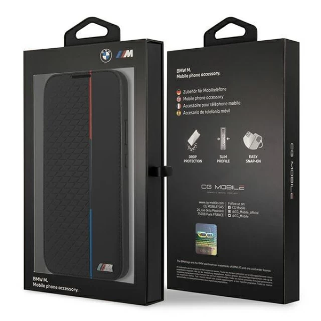 Чехол-книжка BMW для Samsung Galaxy S22 S901 M Collection Triangles Black (BMBKS22STRTBK)