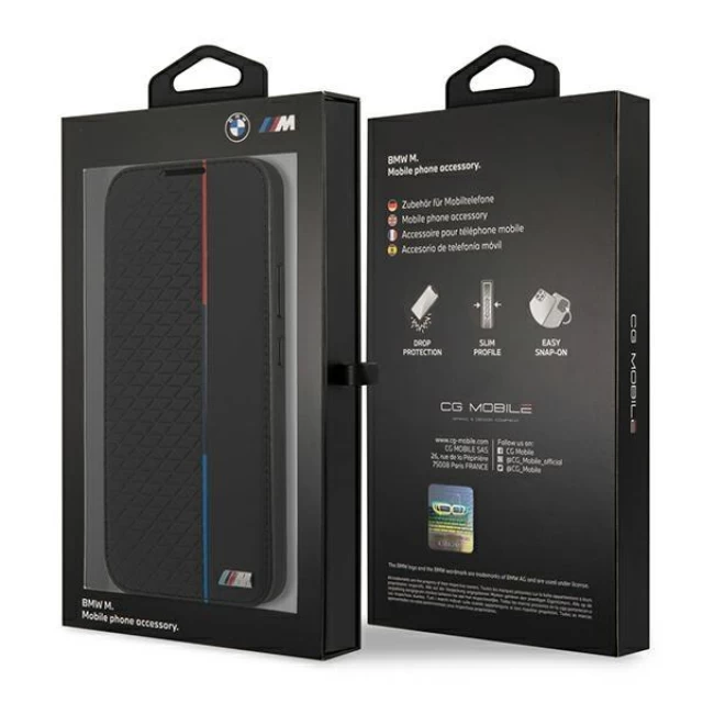 Чохол-книжка BMW для Samsung Galaxy S22 Plus S906 M Collection Triangles Black (BMBKS22MTRTBK)