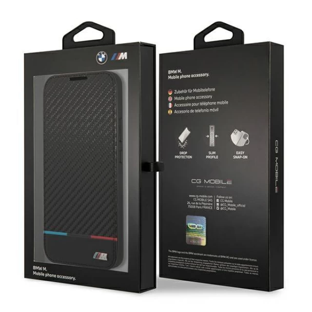 Чехол-книжка BMW для Samsung Galaxy S22 S901 M Collection Triangles Black (BMBKS22SPUCARTCBK)