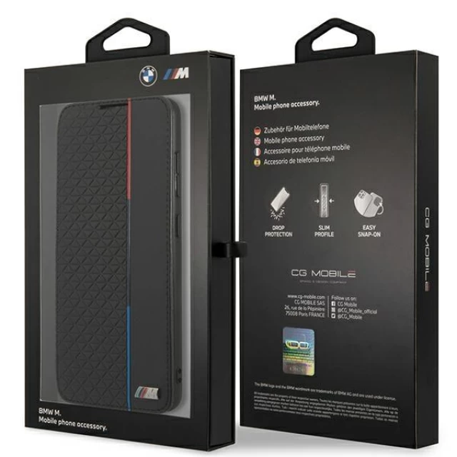 Чехол-книжка BMW для Samsung Galaxy S21 FE G990 M Collection Triangles Black (BMBKS21FETRTBK)