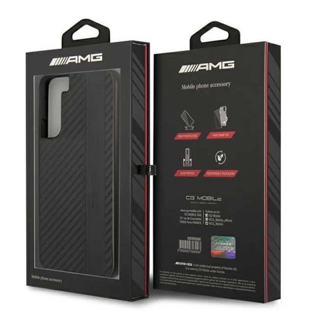 Чохол Mercedes для Samsung Galaxy S22 Plus S906 Carbon Stripe&Embossed Black (AMHCS22MBLSCA)