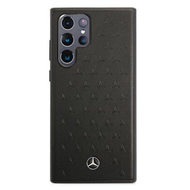 Чехол Mercedes для Samsung Galaxy S22 Ultra S908 Leather Stars Pattern Black (MEHCS22LPSQBK)