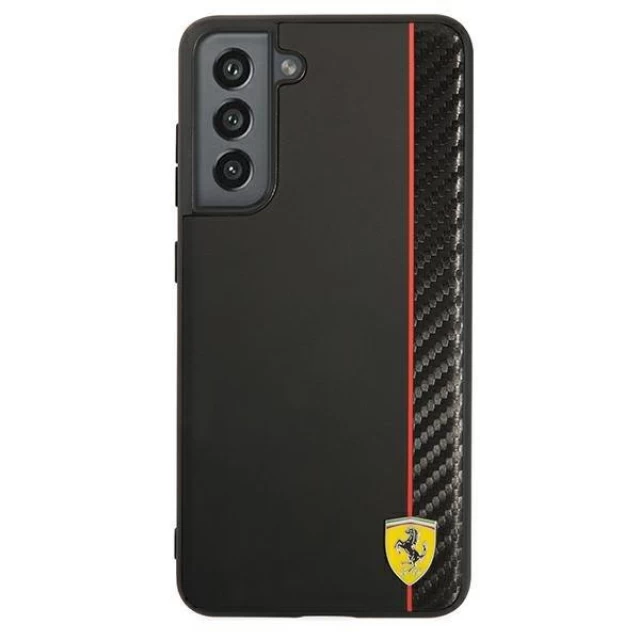 Чехол Ferrari для Samsung Galaxy S21 FE G990 On Track Carbon Stripe Black (FESAXHCS21FBK)