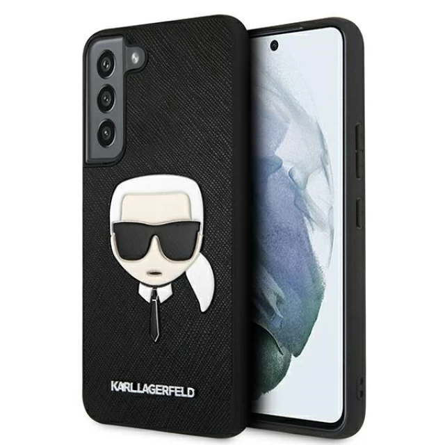 Чехол Karl Lagerfeld Saffiano Ikonik Karl`s Head для Samsung Galaxy S22 S901 Black (KLHCS22SSAKHBK)