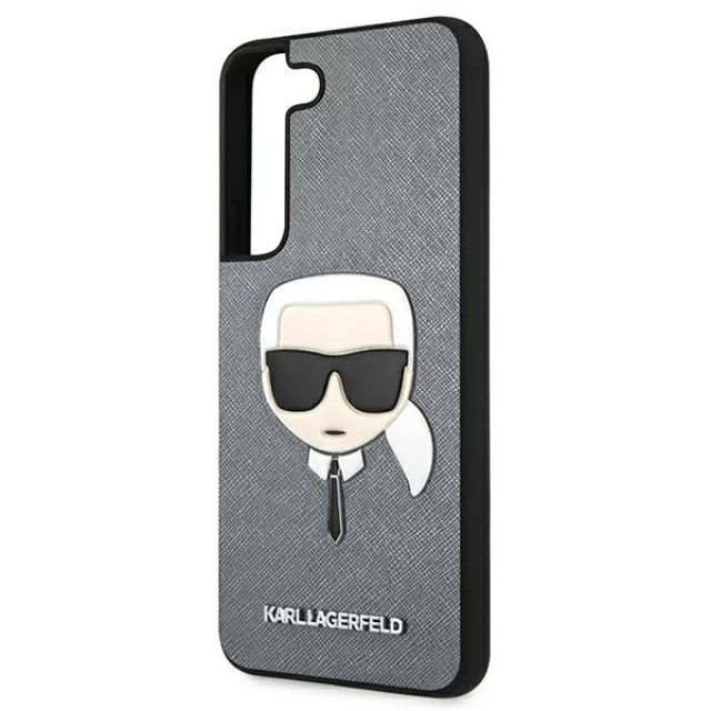 Чохол Karl Lagerfeld Saffiano Iconic Karl's Head для Samsung Galaxy S22 Silver (KLHCS22SSAKHSL)