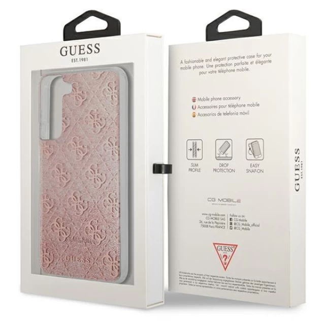 Чохол Guess 4G Glitter для Samsung Galaxy S22 Pink (GUHCS22SPCU4GLPI)
