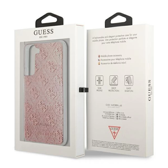 Чохол Guess 4G Glitter для Samsung Galaxy S22 Plus Pink (GUHCS22MPCU4GLPI)