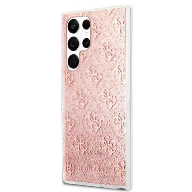 Чехол Guess 4G Glitter для Samsung Galaxy S22 Ultra Pink (GUHCS22LPCU4GLPI)