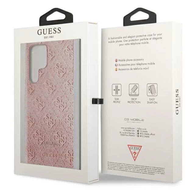 Чохол Guess 4G Glitter для Samsung Galaxy S22 Ultra Pink (GUHCS22LPCU4GLPI)