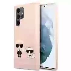 Чохол Karl Lagerfeld Gradient Iconic Karl and Choupette для Samsung Galaxy S22 Ultra Pink (KLHCS22LSSKCI)
