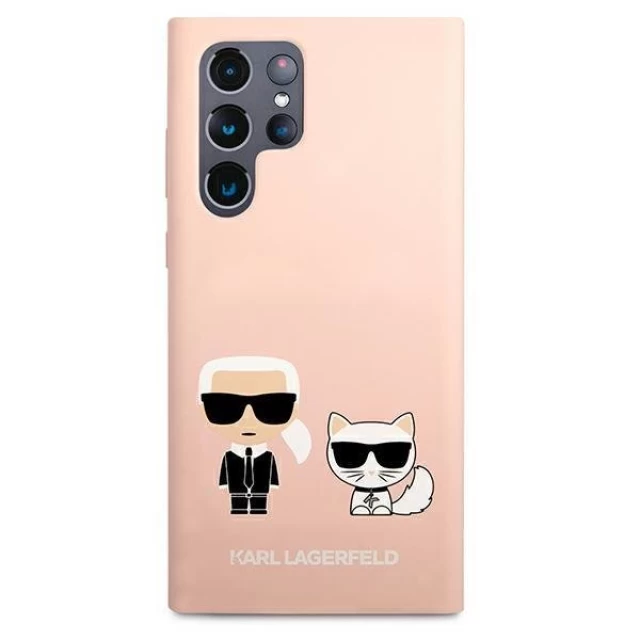 Чохол Karl Lagerfeld Gradient Iconic Karl and Choupette для Samsung Galaxy S22 Ultra Pink (KLHCS22LSSKCI)