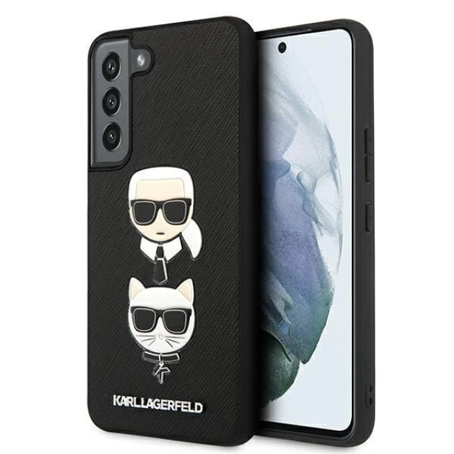 Чохол Karl Lagerfeld Saffiano Iconic Karl and Choupette Head для Samsung Galaxy S22 Black (KLHCS22SSAKICKCBK)