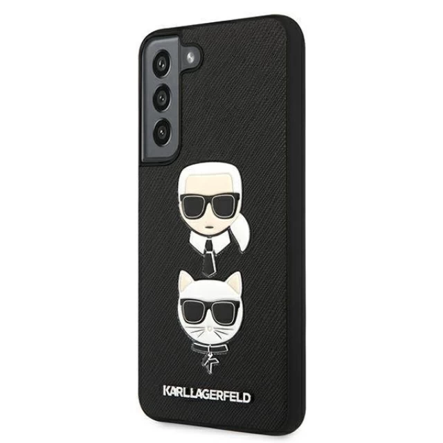 Чехол Karl Lagerfeld Saffiano Iconic Karl and Choupette Head для Samsung Galaxy S22 Black (KLHCS22SSAKICKCBK)