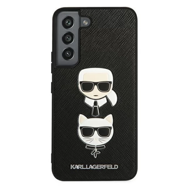 Чехол Karl Lagerfeld Saffiano Iconic Karl and Choupette Head для Samsung Galaxy S22 Black (KLHCS22SSAKICKCBK)