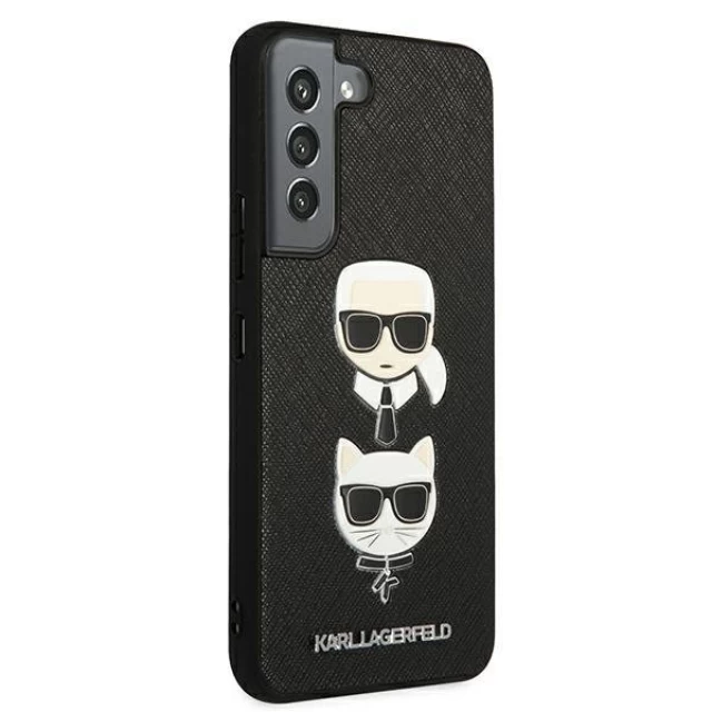 Чехол Karl Lagerfeld Saffiano Iconic Karl and Choupette Head для Samsung Galaxy S22 Black (KLHCS22SSAKICKCBK)