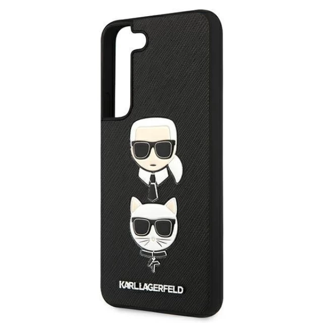 Чохол Karl Lagerfeld Saffiano Iconic Karl and Choupette Head для Samsung Galaxy S22 Plus Black (KLHCS22MSAKICKCBK)